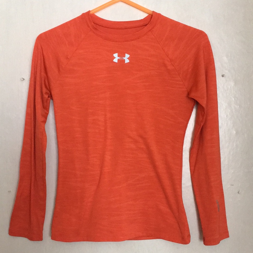 Orange Under Armour Heat Gear Compression Shirt